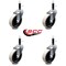 Service Caster 4 Inch Thermoplastic Rubber Wheel 3/4 Inch Expanding Stem Caster SCC, 4PK SCC-EX05S410-TPRS-34-4 - alternate 1